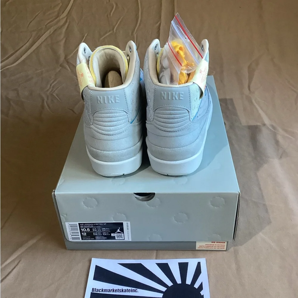 Nike Air Jordan 2 x Union LA Grey Fog DN3802-001 Men's Size 10.5